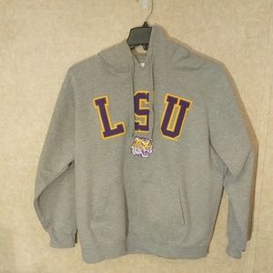 LSU gray hooded sweatshirt